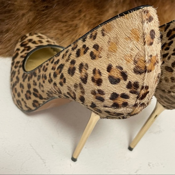 Wild Pair Leather / Pony Hair Leopard Heels Sz 7 - Picture 11 of 13